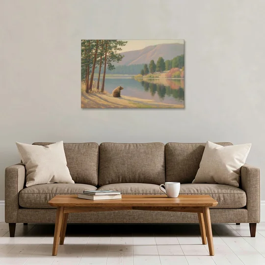 Iconic Big Bear Lake View - Canvas Wall Art - Sofa - 36x24