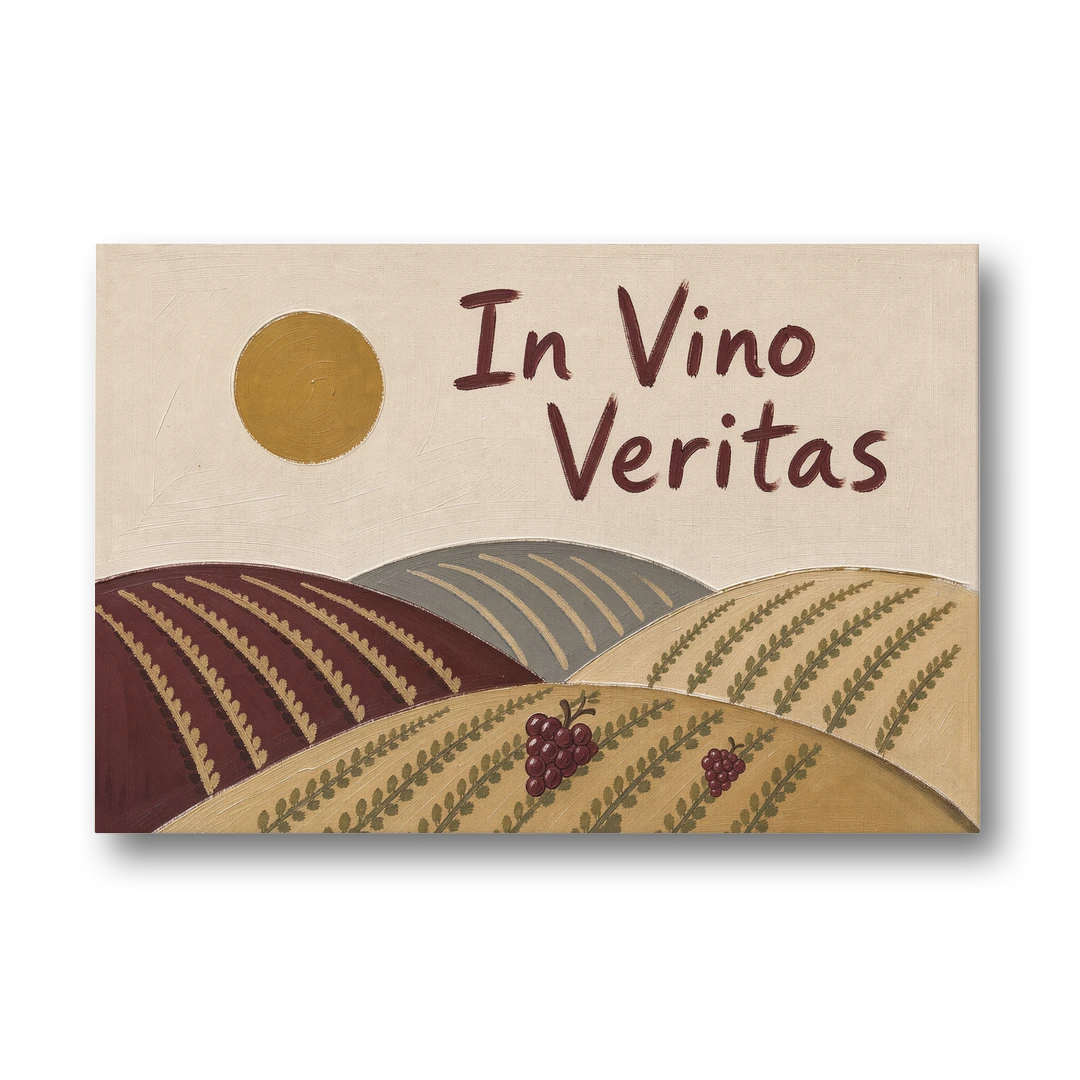 In Vino Veritas Vineyard Hills Under a Gold Sun - Canvas Wall Art - Front