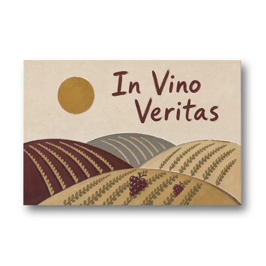 In Vino Veritas Vineyard Hills Under a Gold Sun - Canvas Wall Art - Front