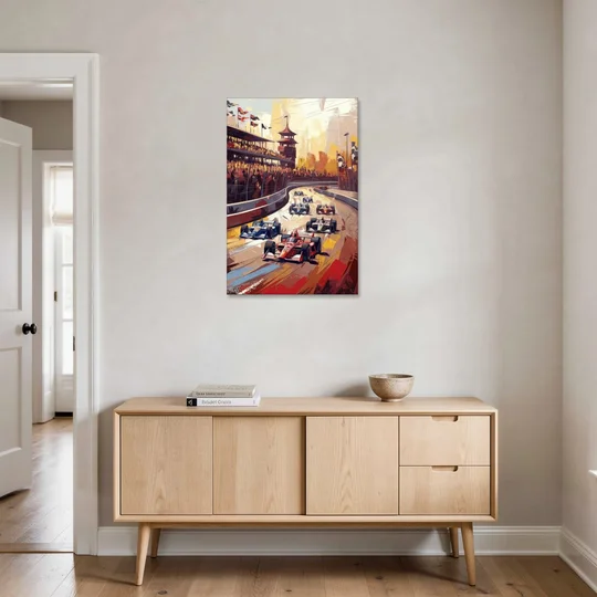 Indianapolis Motor Speedway Racing Scene - Canvas Wall Art - Coffee Table - 24x36