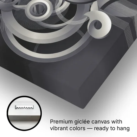 Interwoven Serenity Grey and White Abstract - Canvas Wall Art - Gallery Wrap Corner