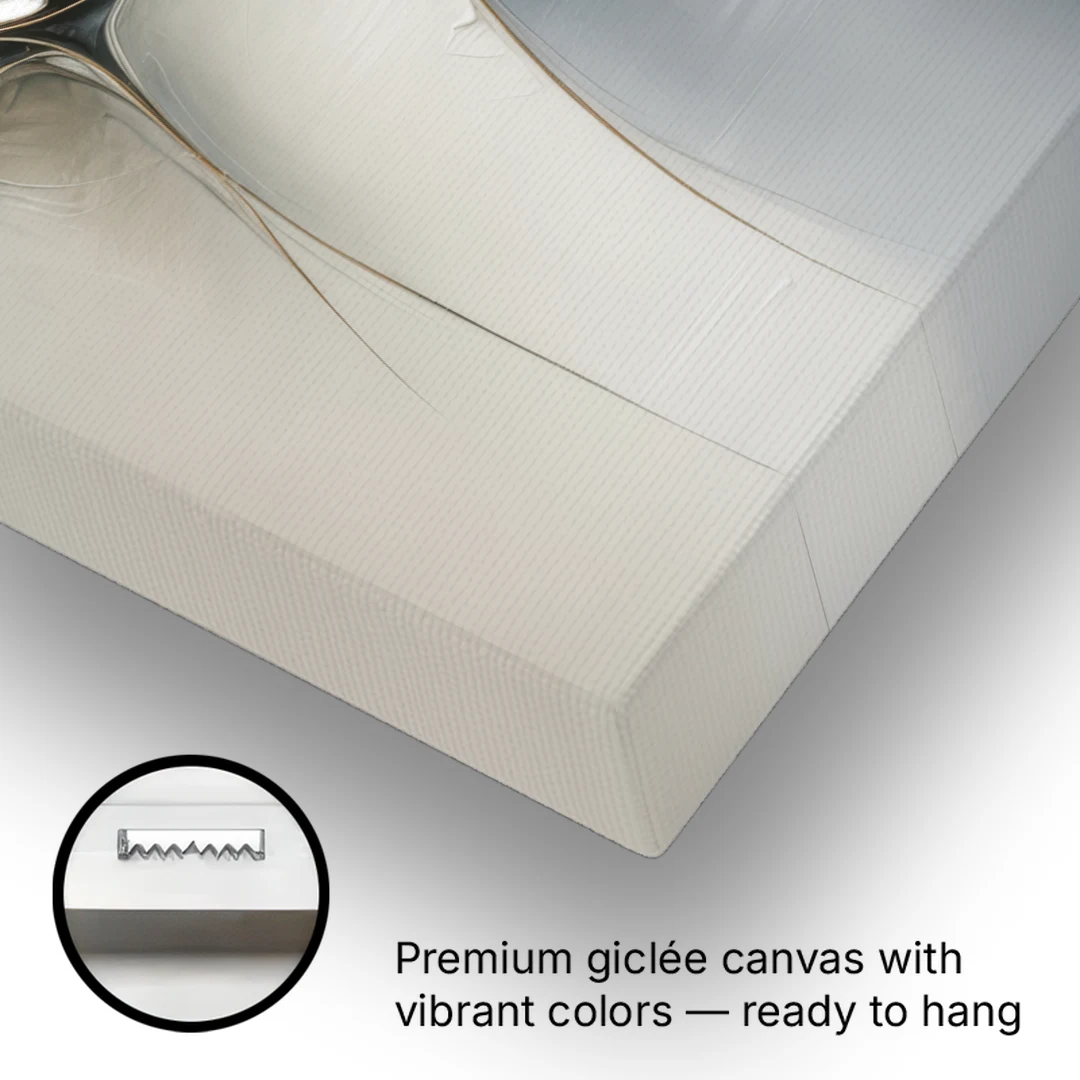 Intricate Harmony Grey and White Abstract - Canvas Wall Art - Gallery Wrap Corner