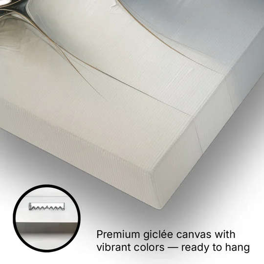 Intricate Harmony Grey and White Abstract - Canvas Wall Art - Gallery Wrap Corner