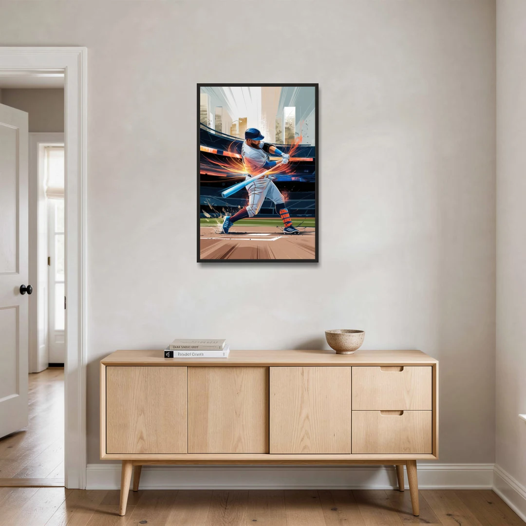 Irvine Baseball Dreams - Black Framed Canvas Wall Art - Coffee Table - 24x36