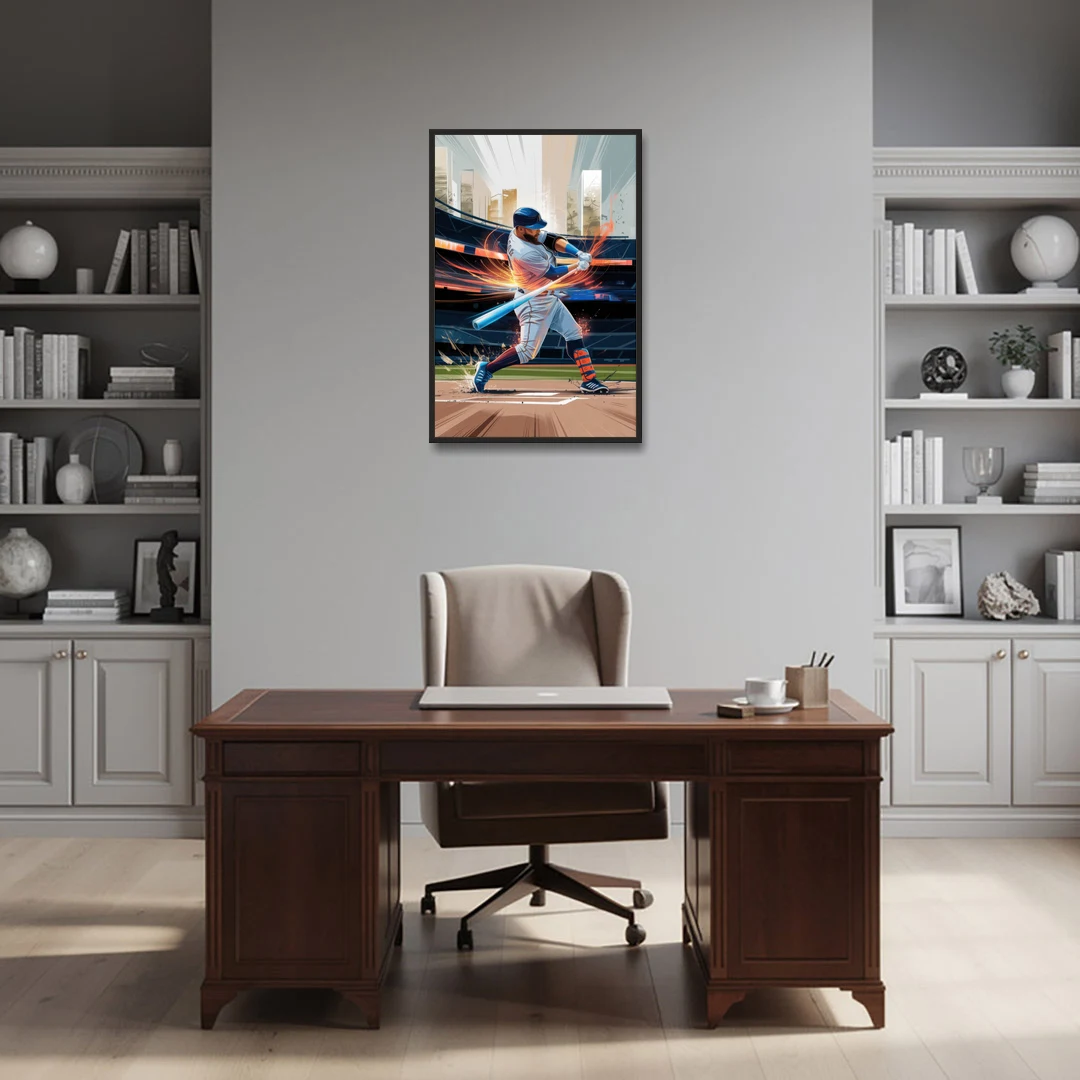 Irvine Baseball Dreams - Black Framed Canvas Wall Art - Office - 24x36