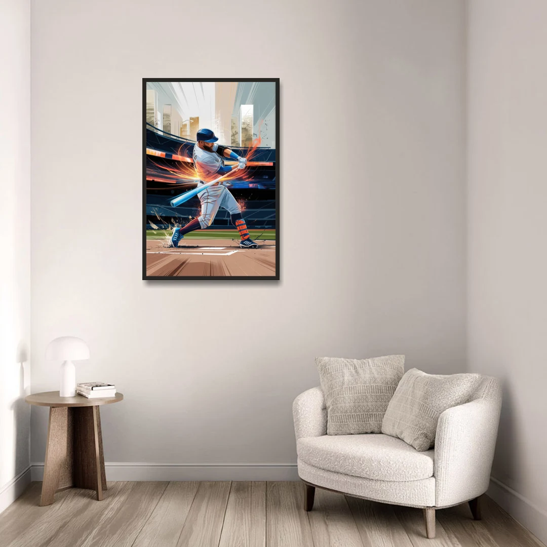 Irvine Baseball Dreams - Black Framed Canvas Wall Art - Sofa - 24x36
