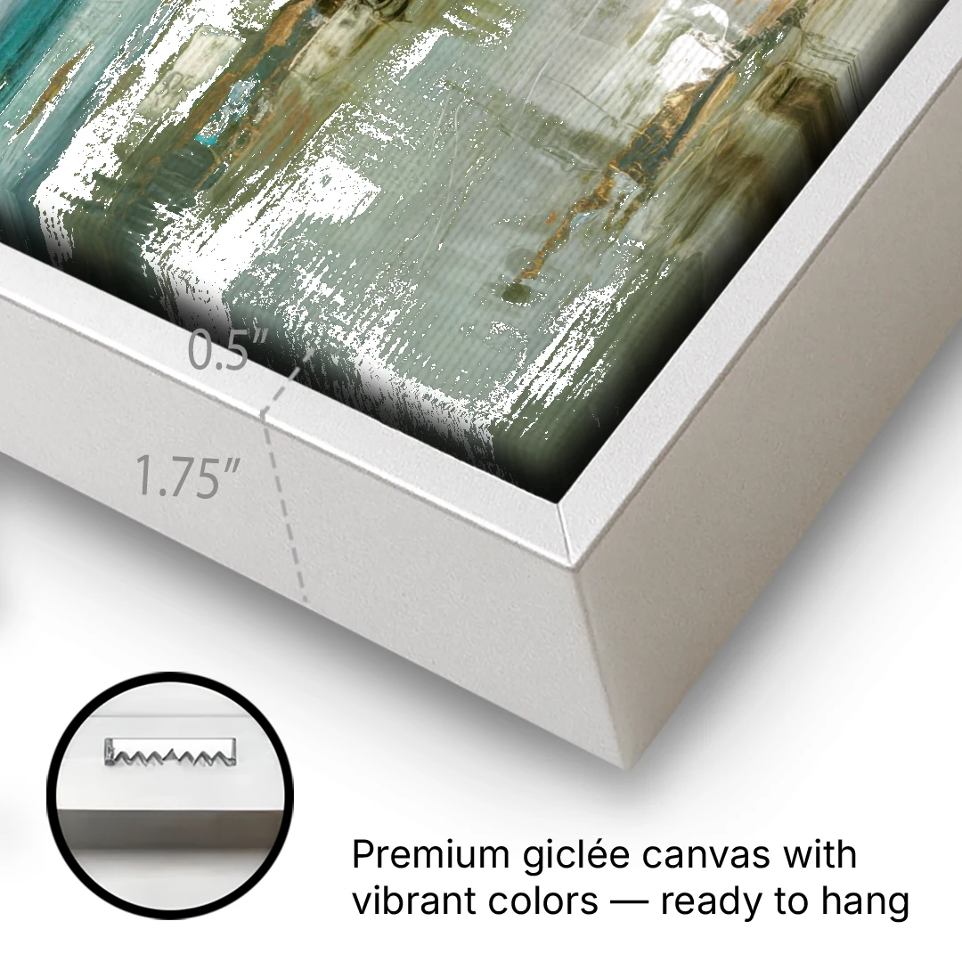 Irvine Coastal Serenity - White Framed Canvas Wall Art - Gallery Wrap Corner