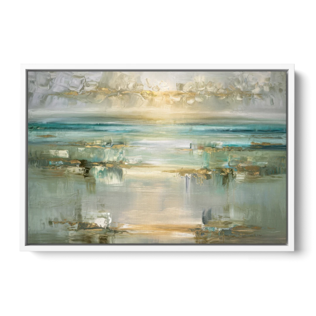 Irvine Coastal Serenity - White Framed Canvas Wall Art - Front