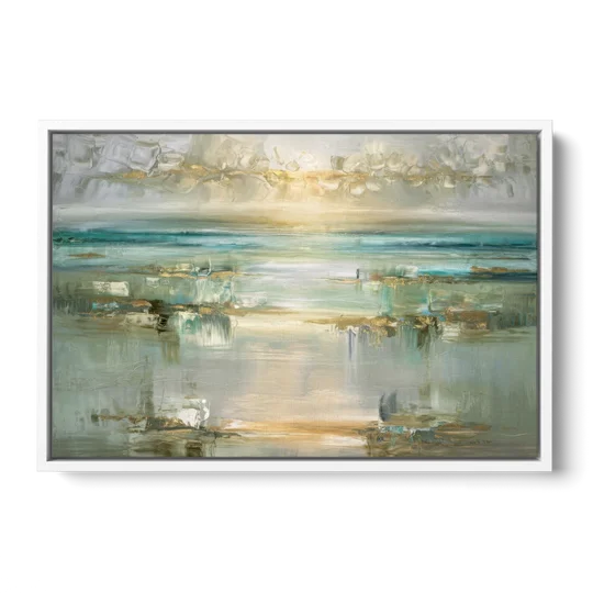 Irvine Coastal Serenity - White Framed Canvas Wall Art - Front