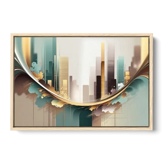 Irvine Modern Design - Oak Framed Canvas Wall Art - Front