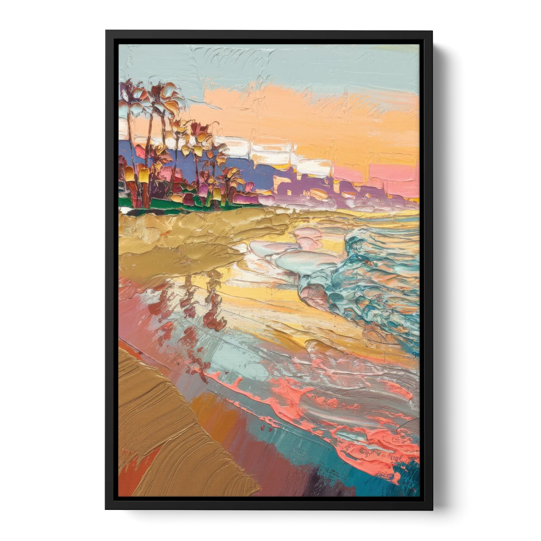 Irvine Orange County Vibes - Black Framed Canvas Wall Art - Front