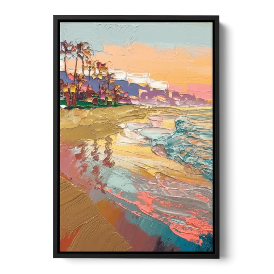 Irvine Orange County Vibes - Black Framed Canvas Wall Art - Front