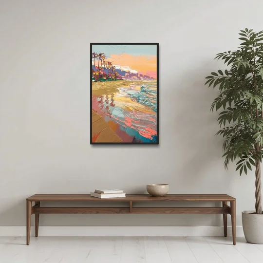 Irvine Orange County Vibes - Black Framed Canvas Wall Art - Coffee Table - 24x36
