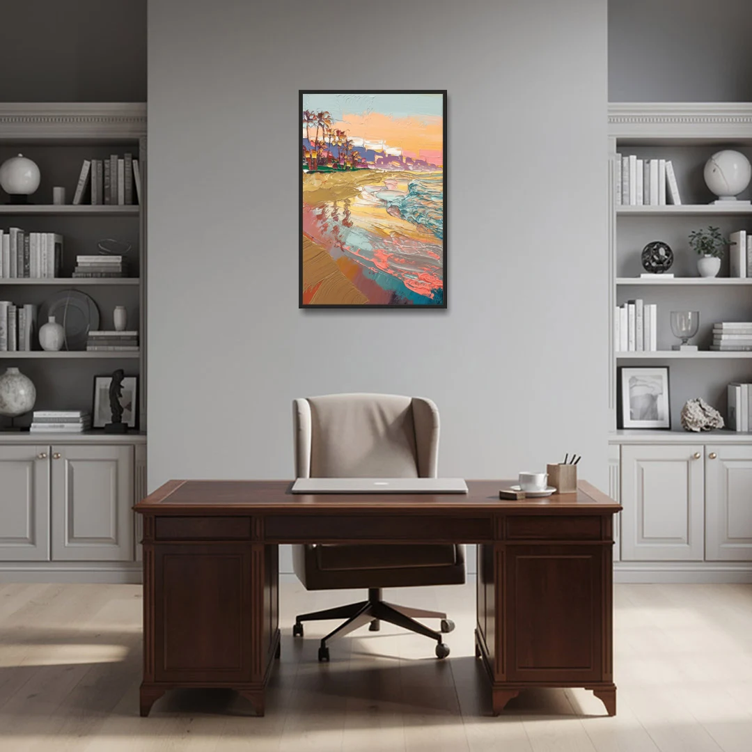 Irvine Orange County Vibes - Black Framed Canvas Wall Art - Office - 24x36