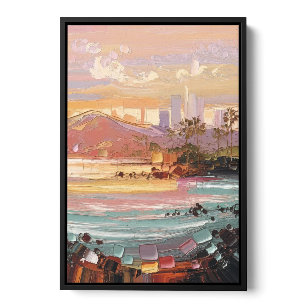 Irvine Sunset Views - Black Framed Canvas Wall Art - Front