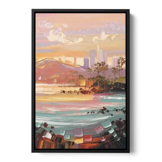Irvine Sunset Views - Black Framed Canvas Wall Art - Front