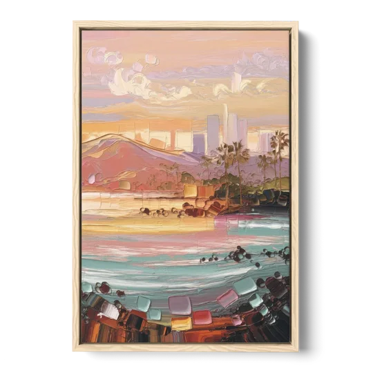 Irvine Sunset Views - Oak Framed Canvas Wall Art - Front
