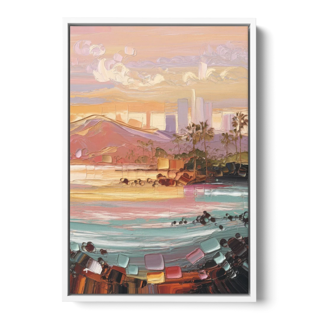 Irvine Sunset Views - White Framed Canvas Wall Art - Front