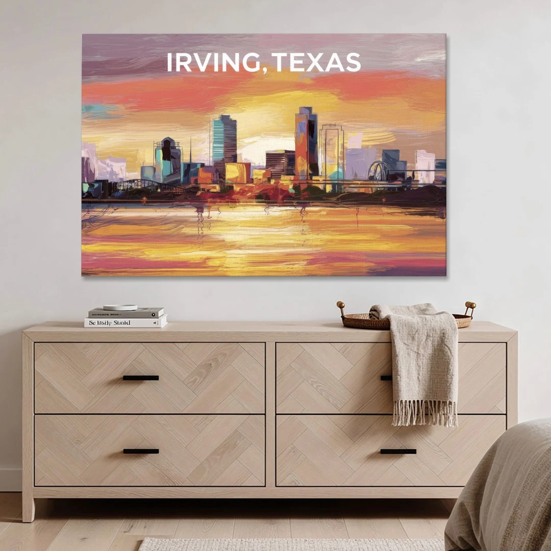 Irving Cityscape Sunset - Canvas Wall Art - Coffee Table - 60x40