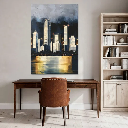 Irving Downtown Skyline - Canvas Wall Art - Office - 40x60
