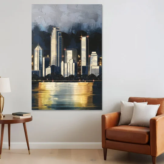 Irving Downtown Skyline - Canvas Wall Art - Sofa - 40x60