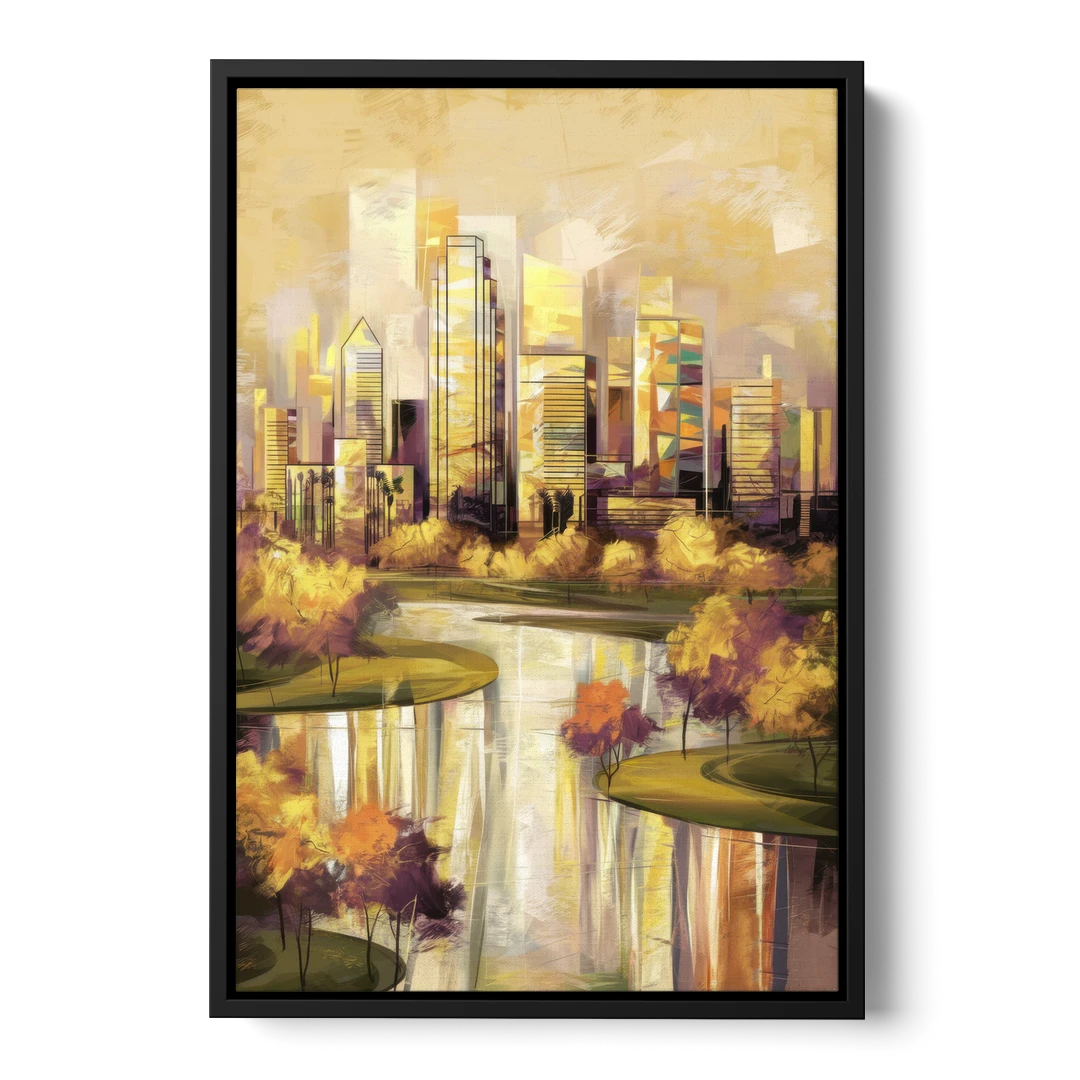 Irving Scenic Views - Black Framed Canvas Wall Art - Front