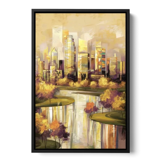 Irving Scenic Views - Black Framed Canvas Wall Art - Front