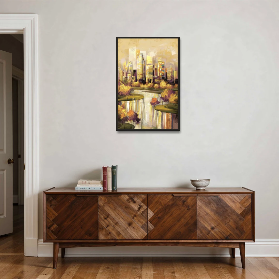 Irving Scenic Views - Black Framed Canvas Wall Art - Coffee Table - 24x36