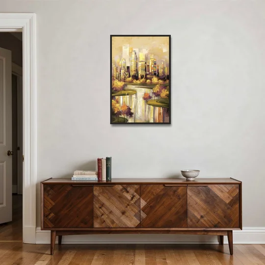 Irving Scenic Views - Black Framed Canvas Wall Art - Coffee Table - 24x36