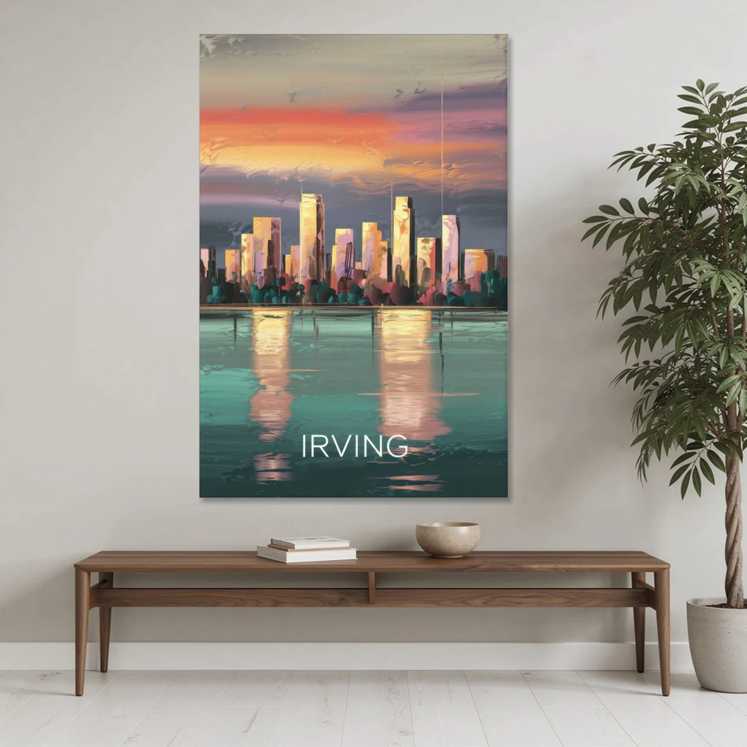 Irving Skyline Reflection - Canvas Wall Art - Coffee Table - 40x60