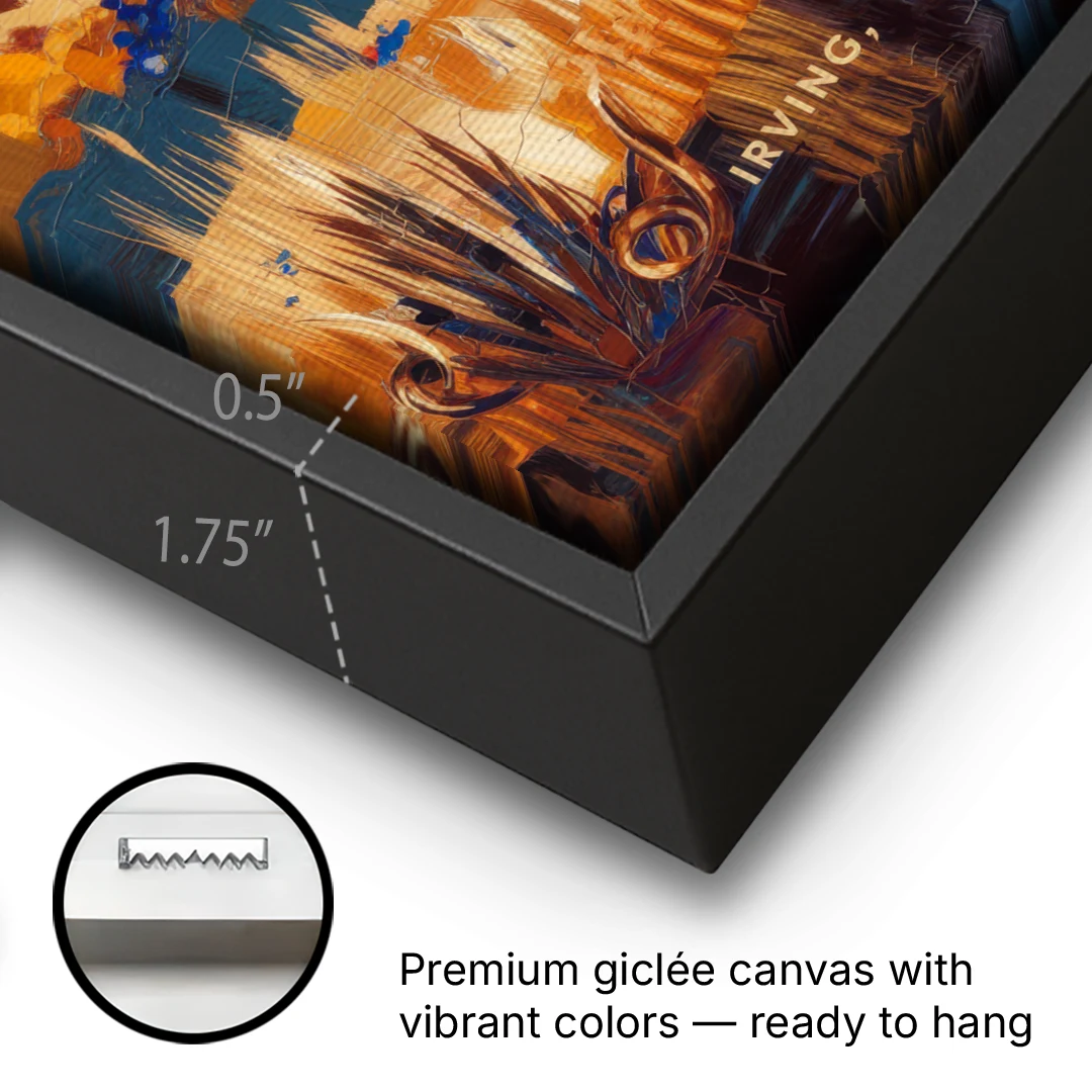 Irving Texas Pride - Black Framed Canvas Wall Art - Gallery Wrap Corner