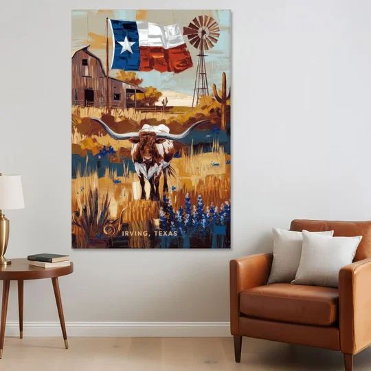 Irving Texas Pride - Canvas Wall Art - Sofa - 40x60