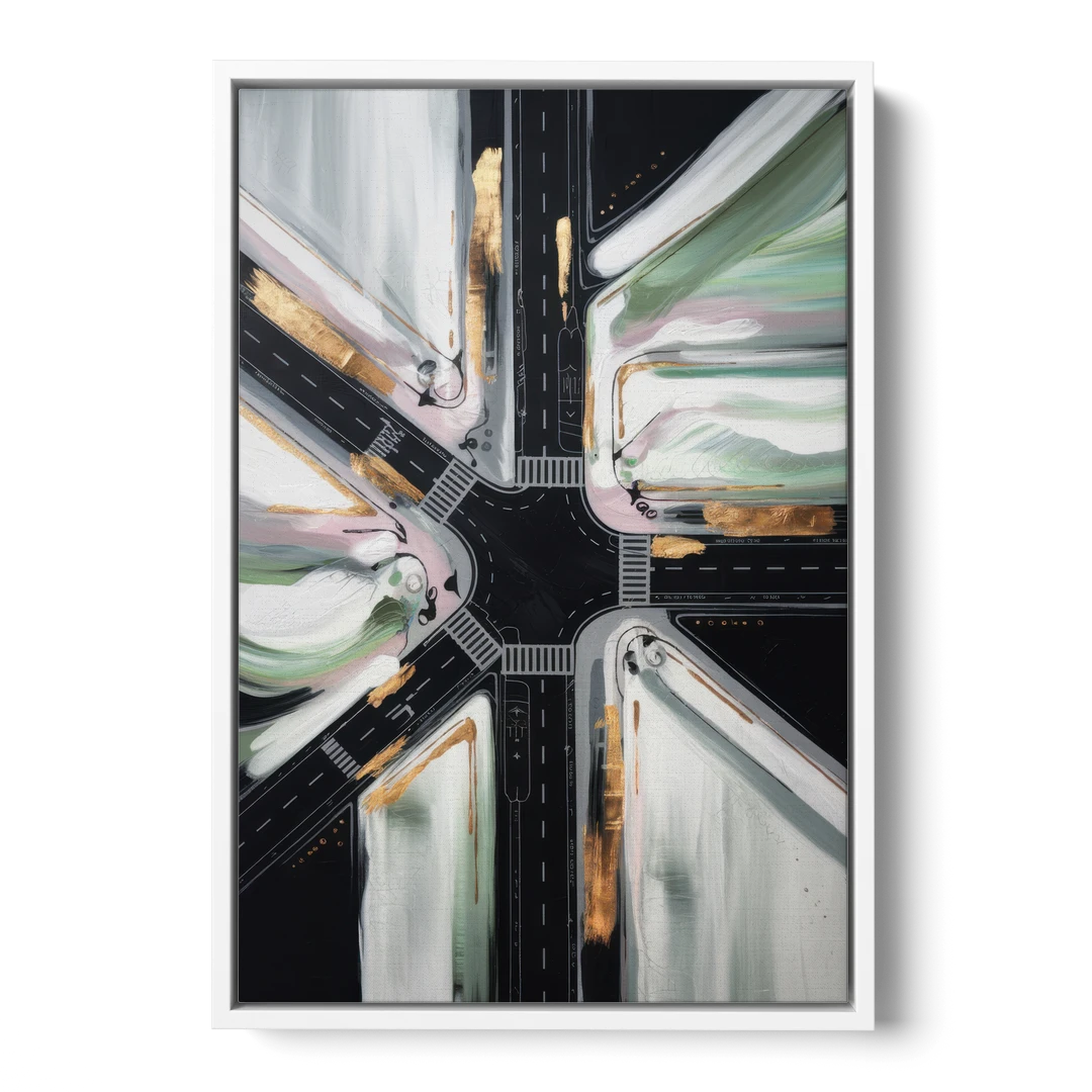 Irving Urban Streets - White Framed Canvas Wall Art - Front
