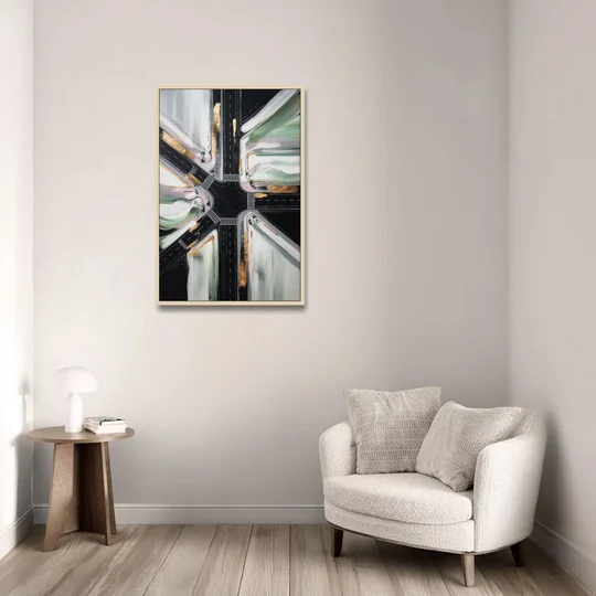 Irving Urban Streets - Oak Framed Canvas Wall Art - Sofa - 24x36
