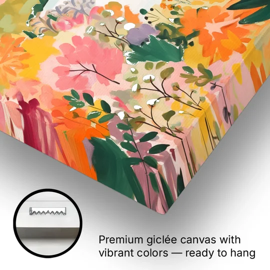 Italy Art of Turin in Bloom - Canvas Wall Art - Gallery Wrap Corner