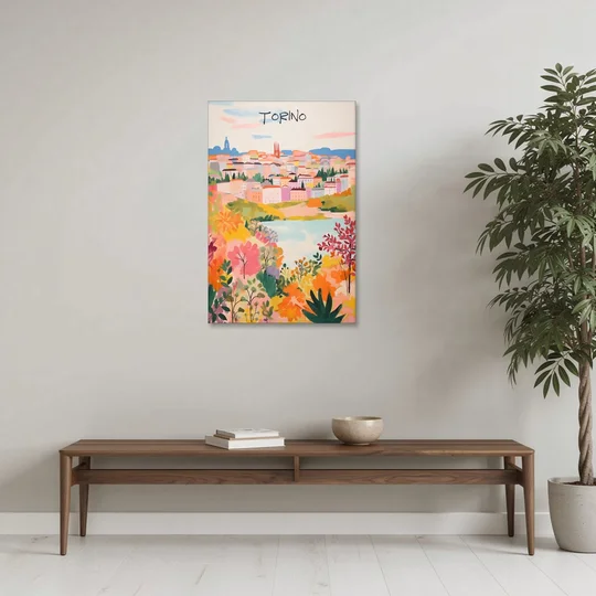 Italy Art of Turin in Bloom - Canvas Wall Art - Coffee Table - 24x36