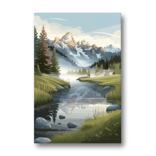 Jackson Hole Alpine Serenity - Canvas Wall Art - Front