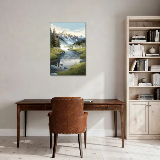 Jackson Hole Alpine Serenity - Canvas Wall Art - Office - 24x36