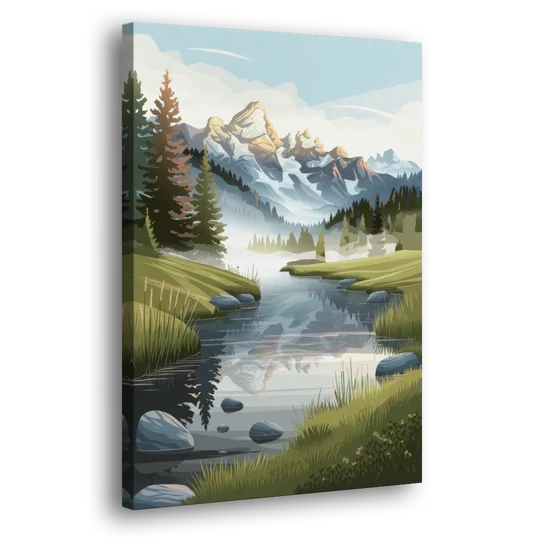Jackson Hole Alpine Serenity - Canvas Wall Art - Side
