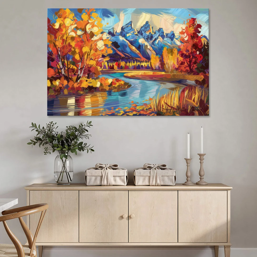 Jackson Hole Autumn Colors - Canvas Wall Art - Coffee Table - 60x40