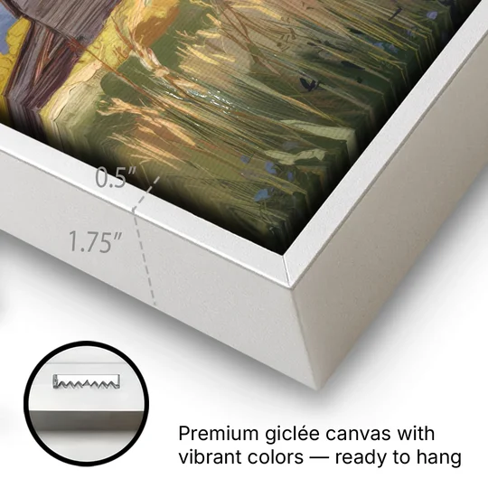 Jackson Hole Grand Teton Backdrop - White Framed Canvas Wall Art - Gallery Wrap Corner
