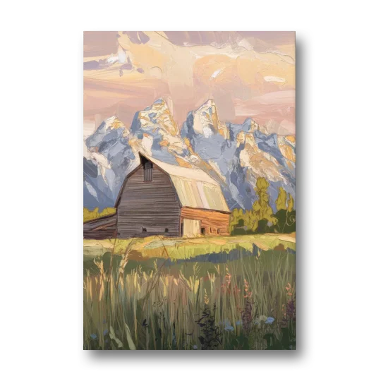 Jackson Hole Grand Teton Backdrop - Canvas Wall Art - Front