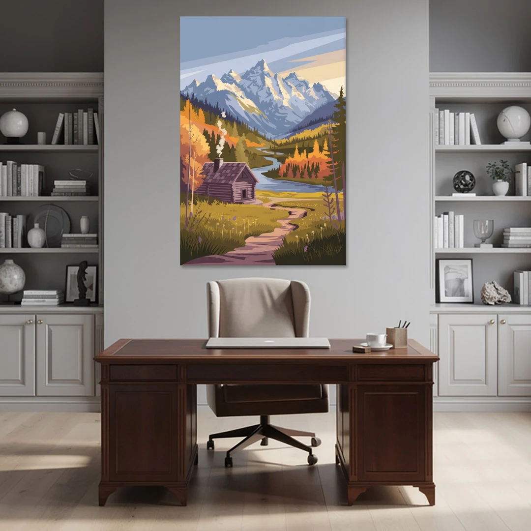 Jackson Hole Mountain Views - Canvas Wall Art - Office - 40x60