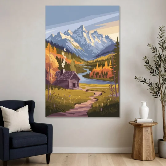 Jackson Hole Mountain Views - Canvas Wall Art - Sofa - 40x60