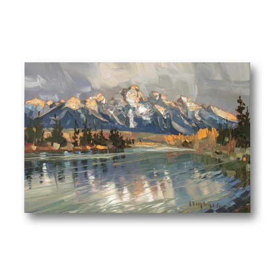 Jackson Hole River Reflection - Canvas Wall Art - Front