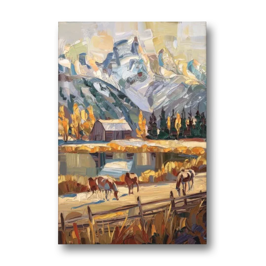 Jackson Hole Rustic Charm - Canvas Wall Art - Front