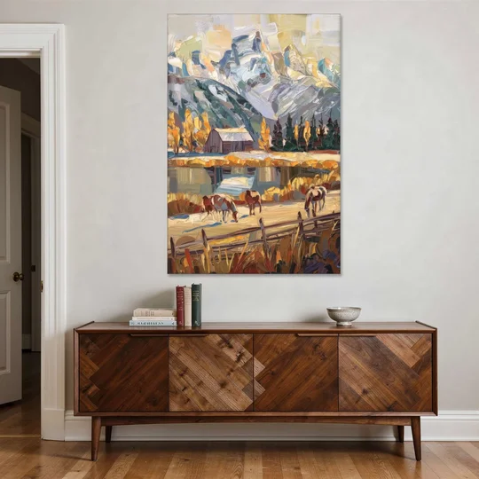 Jackson Hole Rustic Charm - Canvas Wall Art - Coffee Table - 40x60