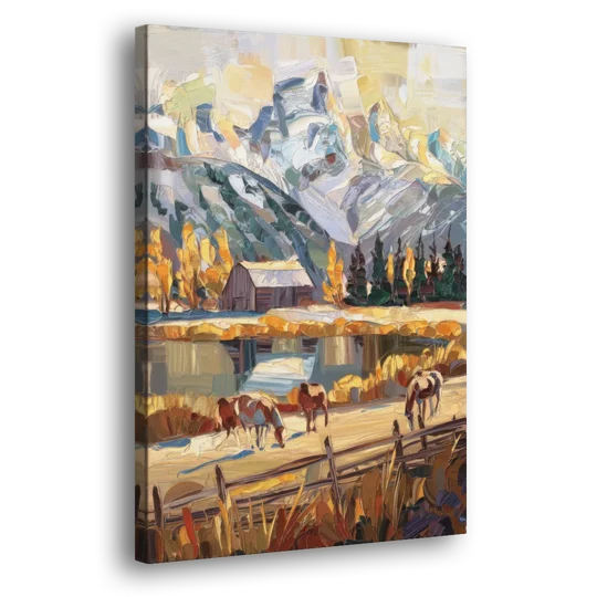 Jackson Hole Rustic Charm - Canvas Wall Art - Side