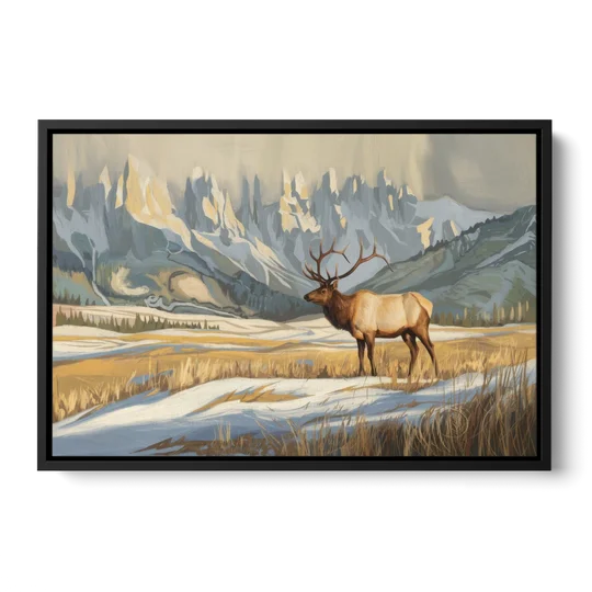 Jackson Hole Wildlife Serenade - Black Framed Canvas Wall Art - Front