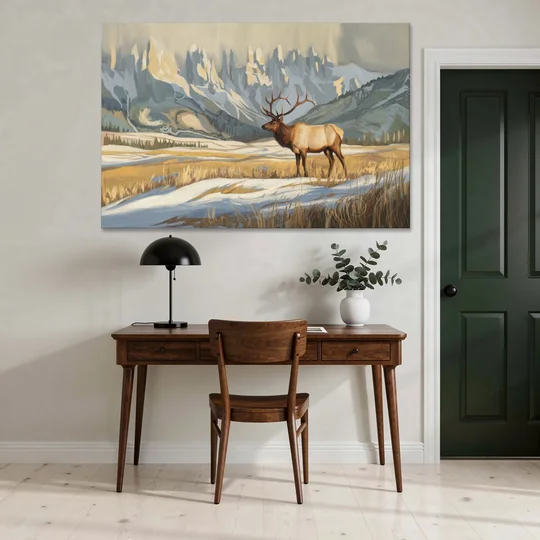 Jackson Hole Wildlife Serenade - Canvas Wall Art - Office - 60x40